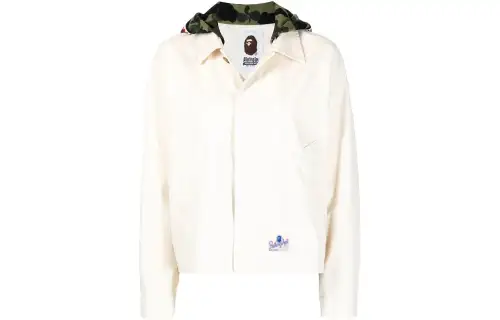 A BATHING APE Jackets Women's White Hooded Moderate Other