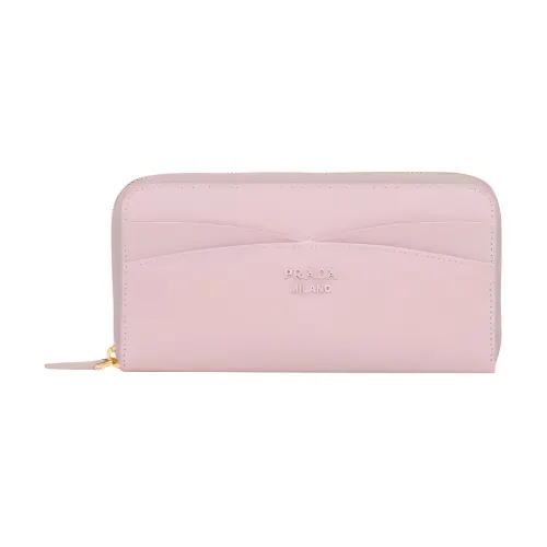 PRADA Saffiano Leather Wallet Women's Snow Pink