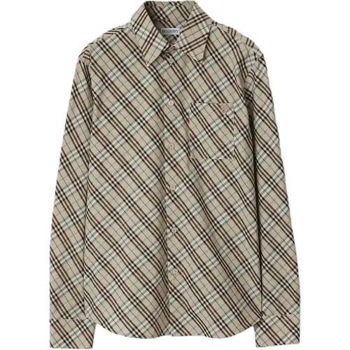 Burberry Checkered Collared Long-Sleeved Shirt
