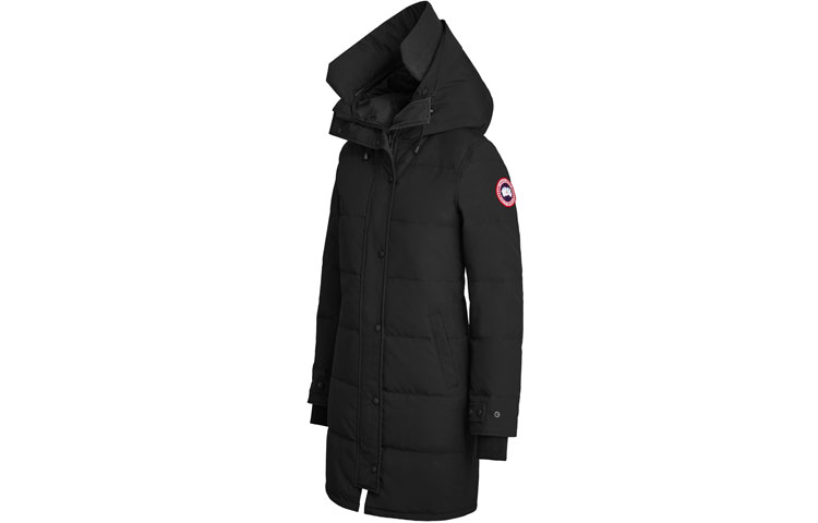 Canada Goose Canada Goose Shelburne Series Red Label Windproof Functional Waterproof Warmth and Cold Logo Logo Hooded Long Down Jacket Parka Women's Black