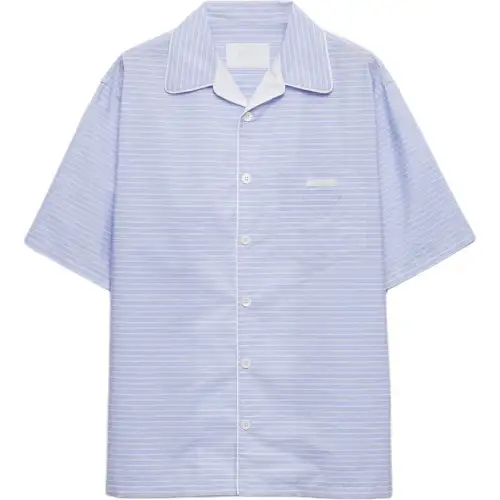 PRADA Shirts Men's Blue Lapel Moderate Other