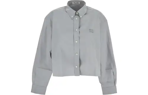 MIU MIU Logo Embroidered Buttoned Shirt
