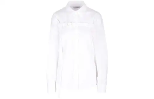 OFF-WHITE buckled cotton-poplin shirt