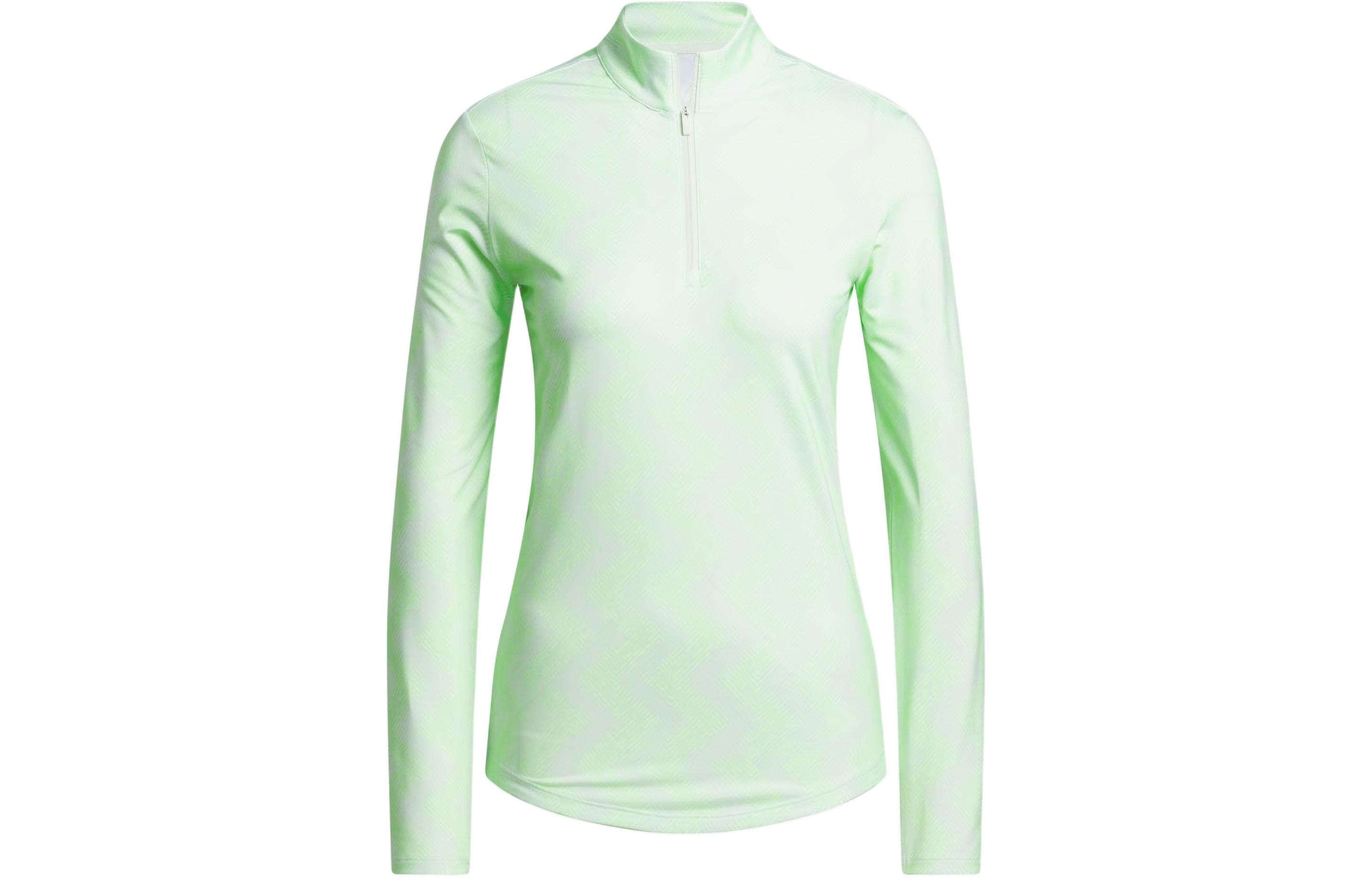 Adidas Ultimate365 Printed Quarter Zip Mock Jackets & Coats Women's Green