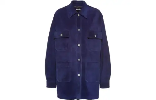 MIU MIU Jackets Women's Blue Lapel Moderate Other
