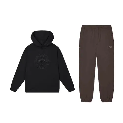 FILA Casual Sportswear Men's Jet Black/Earth Umber Hooded Moderate
