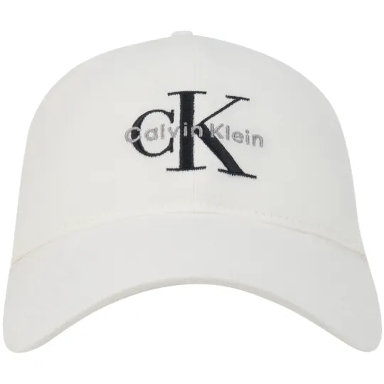 CALVIN KLEIN Cotton Baseball Caps Unisex Ivory
