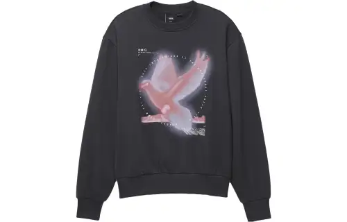 Vans Sweatshirts Women's Black Crew Neck Moderate Regular