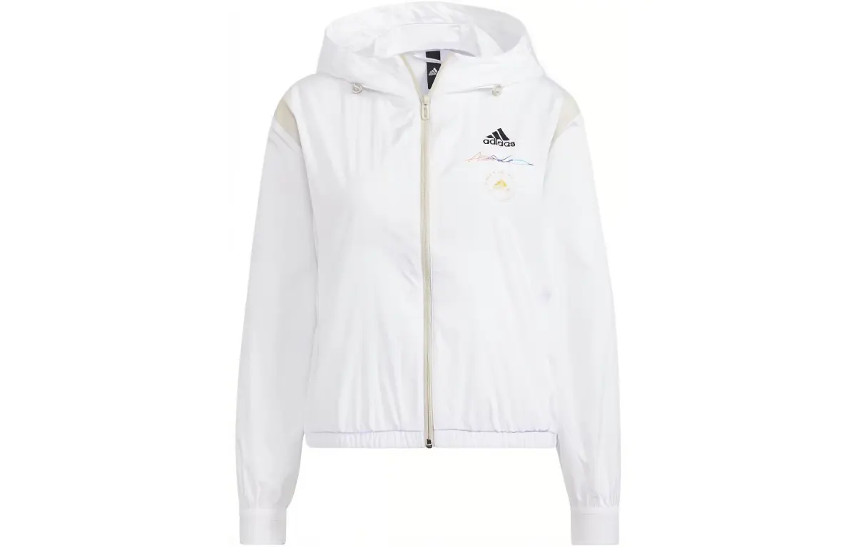 adidas Women's UST Windbreaker Woven Hooded Jacket White