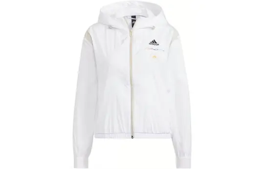 adidas Women's UST Windbreaker Woven Hooded Jacket White