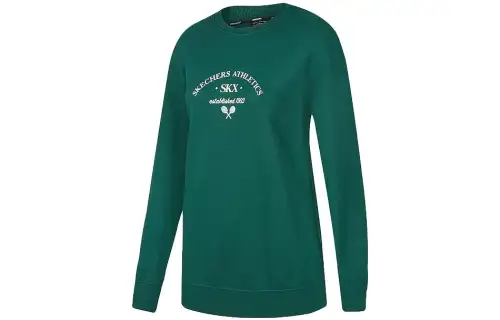 Skechers Sweatshirts Women's Yellow Pine Green/02A2 Crew Neck Moderate Regular