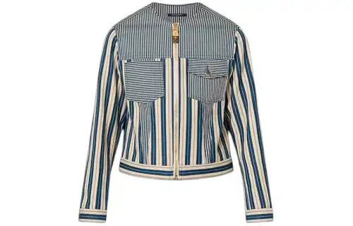 LOUIS VUITTON Mixed Stripes Utility Jacket Jackets & Coats Women's Blue