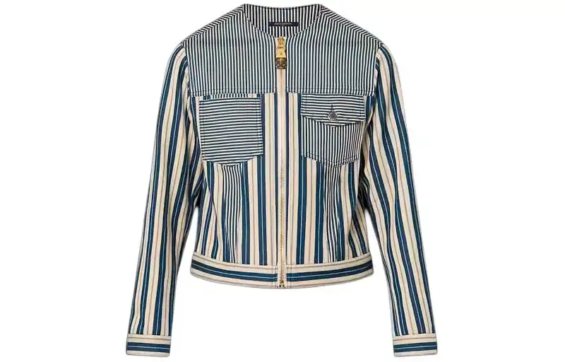 LOUIS VUITTON Mixed Stripes Utility Jacket Jackets & Coats Women's Blue