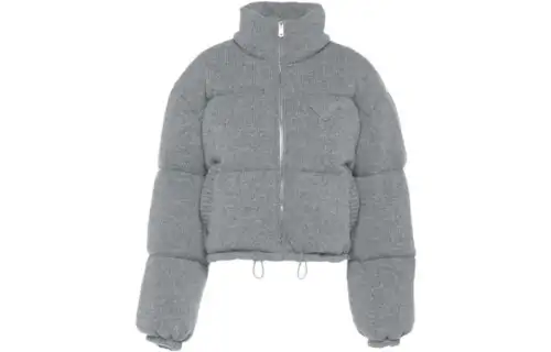 PRADA Jackets Women's Gray Stand Collar Thickened Other