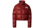 THE NORTH FACE Women'ss Nuptse 700 Fill Short Jacket Brick House Red