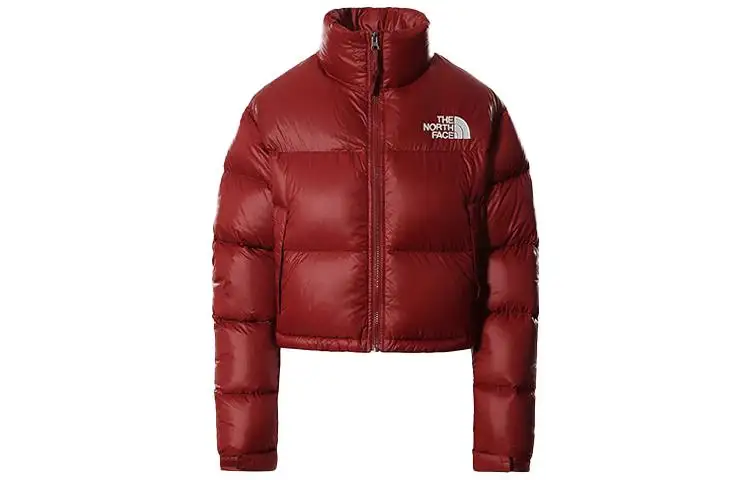 THE NORTH FACE Women'ss Nuptse 700 Fill Short Jacket Brick House Red