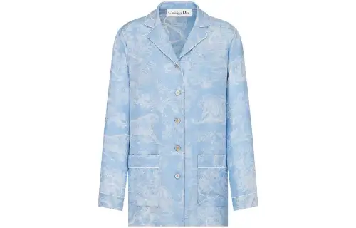 DIOR Shirts Women's Blue Lapel Moderate Other