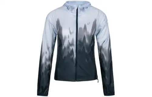 Asics Jackets & Coats Women's Blue Gray Print/Black