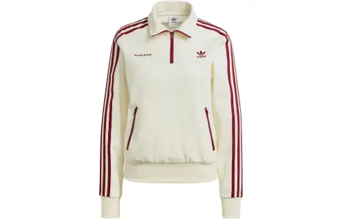 Sporty & Rich X Adidas Quarter Zip Track Jacket Cream/Merlot