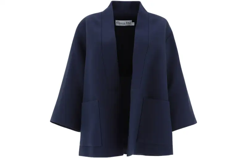 DIOR Quarterly New Products Jackets Women's Navy Blue V Neck Moderate