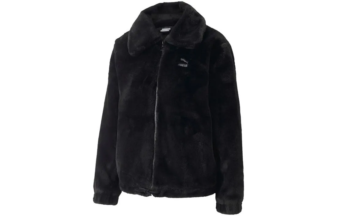 PUMA Jackets Women's Black Lapel Moderate Straight Fit