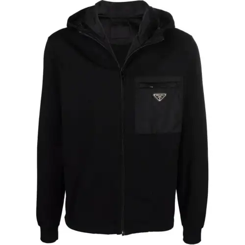 PRADA Jackets Women's Black Hooded Moderate Other
