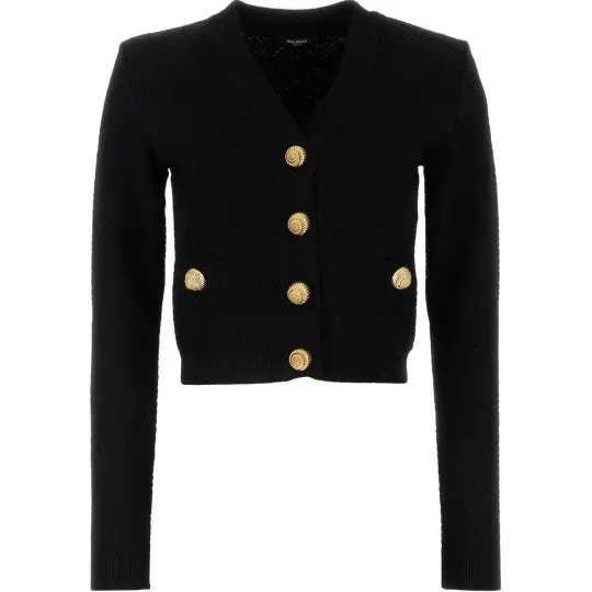 BALMAIN V Neck Buttoned Cardigan