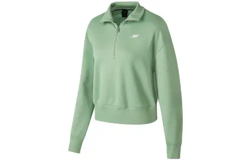 Skechers Sweatshirts Women's Basil Green/01DP Lapel Moderate Regular