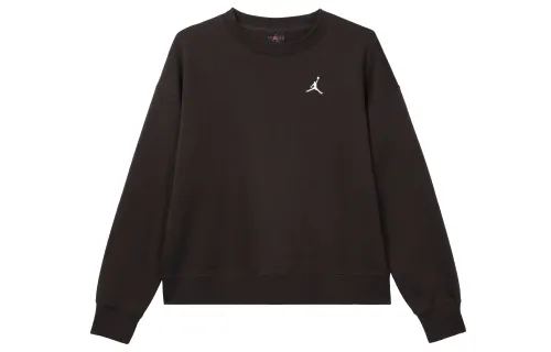 Jordan Sweatshirts Women's Velvet Brown Crew Neck Thickened Regular