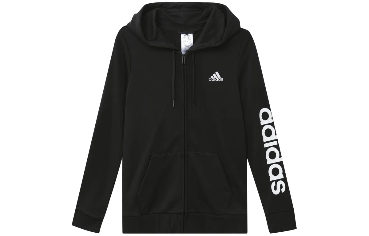 adidas Women's Essentials Logo Full-Zip Hoodie Black
