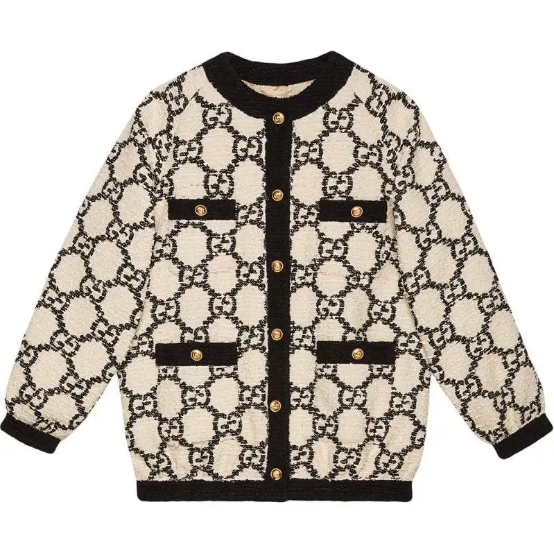 GUCCI Jackets Women's Khaki Crew Neck Moderate Other