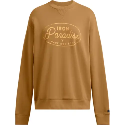 Under Armour ProjectRock Heavyweight Tools Of The Trade Crew Sweatshirt Women's Yellow Ocher/Black
