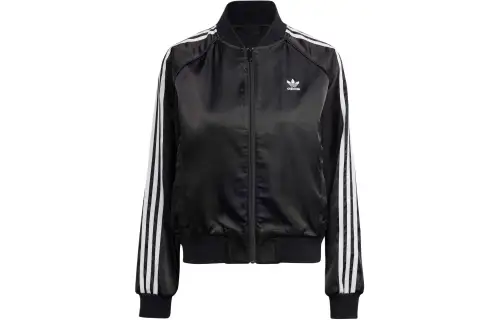 Adidas Originals three-stripe satin bomber jacket