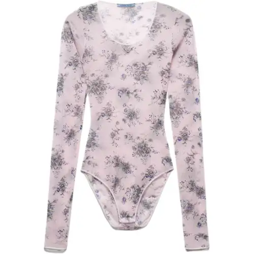 PRADA Bodysuits Women's Pink Crew Neck