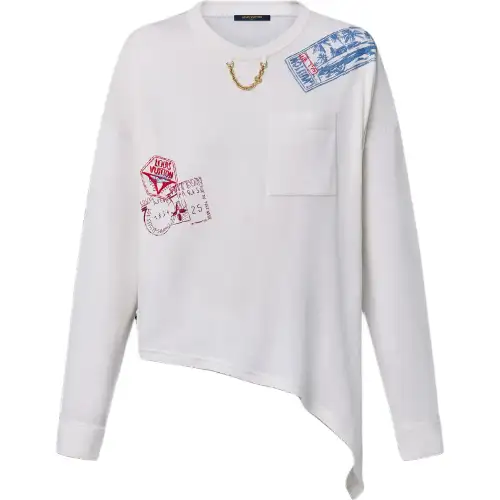 Lv Travel Stamp Long Sleeved Top