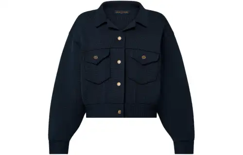 Lv Cropped Compact Knit Jacket