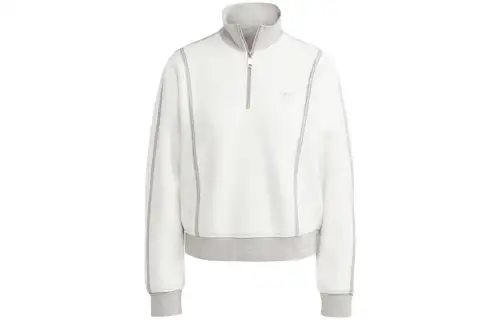 Adidas Originals Sweatshirts Women's White Stand Collar Moderate Regular