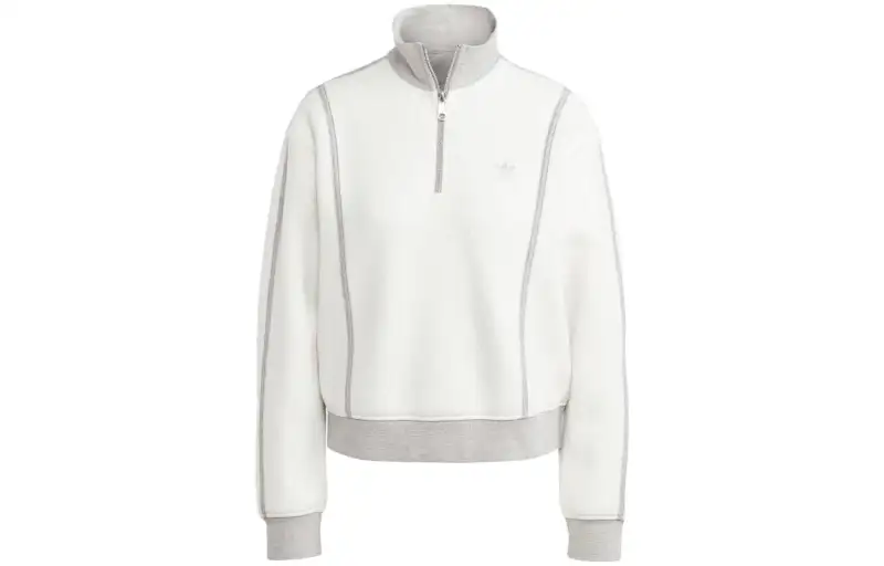 Adidas Originals Sweatshirts Women's White Stand Collar Moderate Regular
