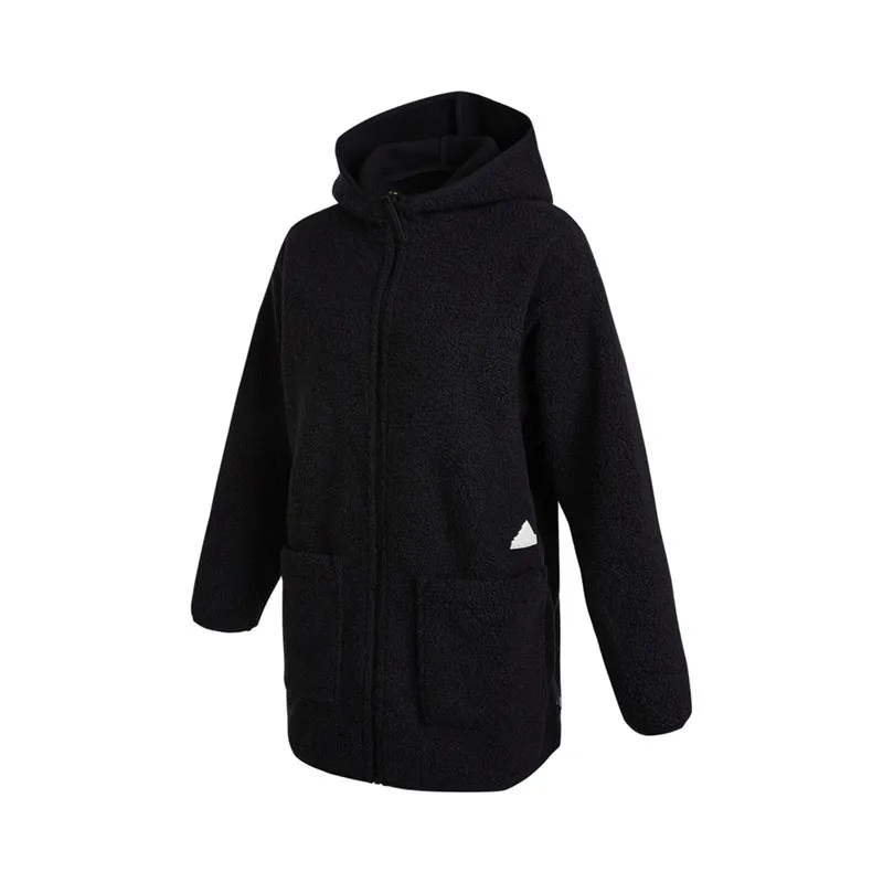 Adidas Jackets Women's Black Hooded Moderate Straight Fit