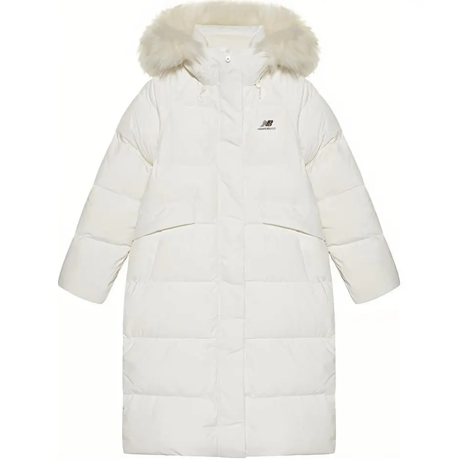 New Balance Down Jackets Women's White Hooded Moderate Other