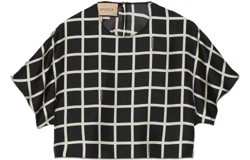 GUCCI Shirts Women's Black Crew Neck Moderate Shirt