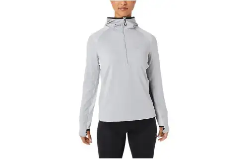 ASICS Sweatshirts Women's Gray Hooded Moderate Other