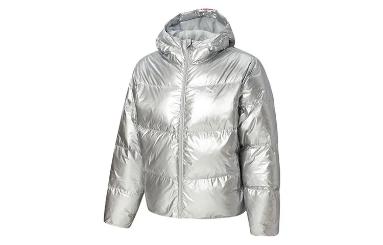 PUMA Down Jackets Women's Concrete Gray Hooded Moderate Other