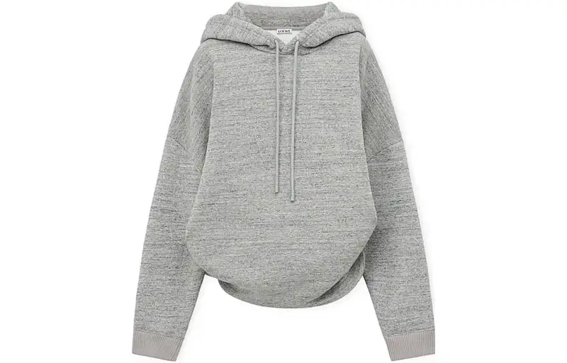 LOEWE Draped Hoodie Light Grey