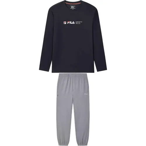 FILA Casual Sportswear Men's Legend Blue/Cloud Dala Gray Crew Neck Moderate