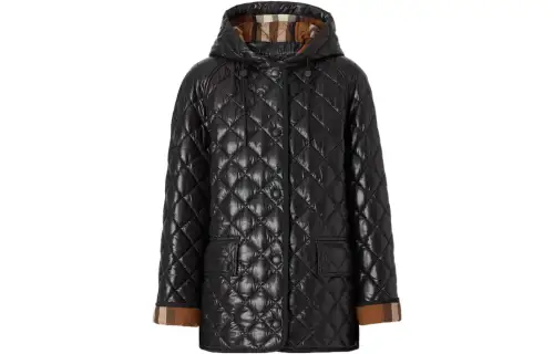 Burberry Jackets Women's Black Hooded Moderate