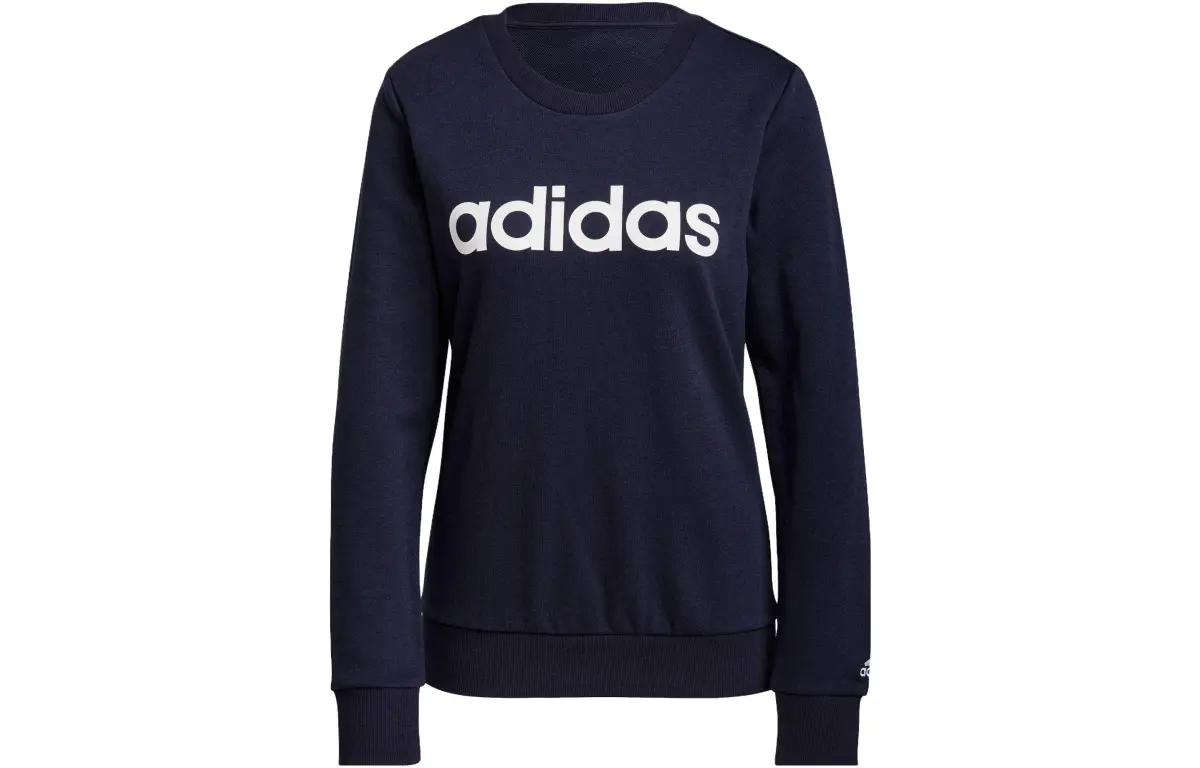 Adidas Essential Sweatshirts Women's Dark Blue Crew Neck Moderate Regular