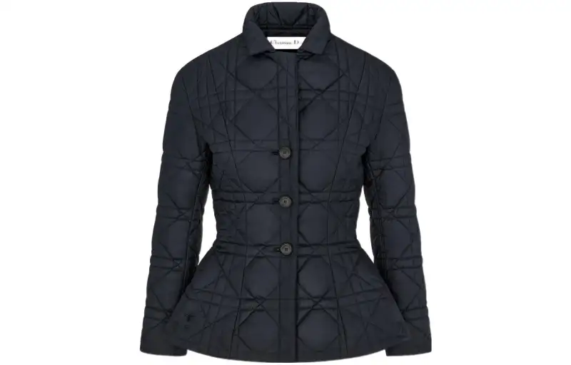DIOR Quarterly New Products Jackets Women's Dark Blue Lapel Moderate Straight Fit