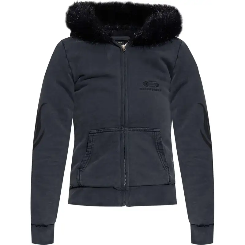 Balenciaga Logo Embroidered Zip-Up Jacket