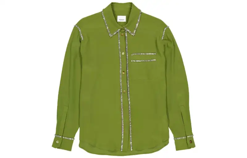 Burberry Shirts Women's Green Lapel Moderate Other
